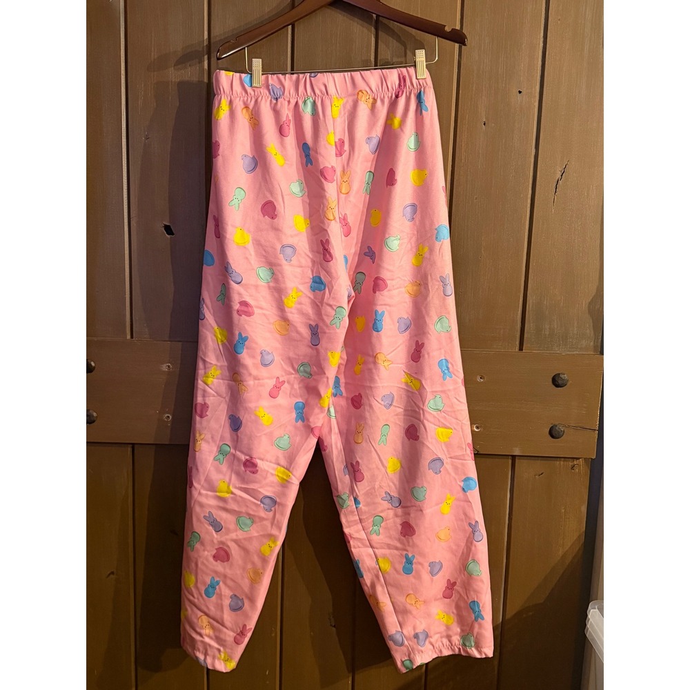 Peeps Easter Bunny Chick Pink Pajama Pants Womens Size L/XL Novelty Sleepwear